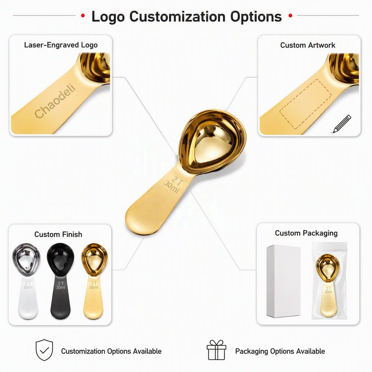 30 ml Heart-Shaped Measuring Spoon stainless steel measuring spoon — Customization options